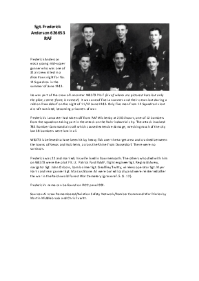 A preview of a PDF biography for Anderson, Frederick